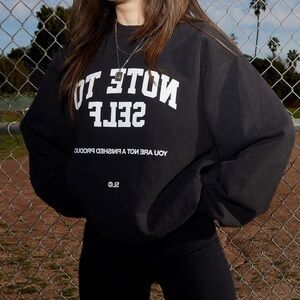 Spread Love Club Note to Self Black Crewneck Sweatshirt